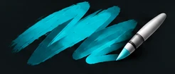 Turquoise marker strokes