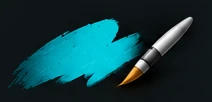 Turquoise paint brush stroke