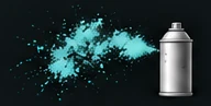 Spray paint particles